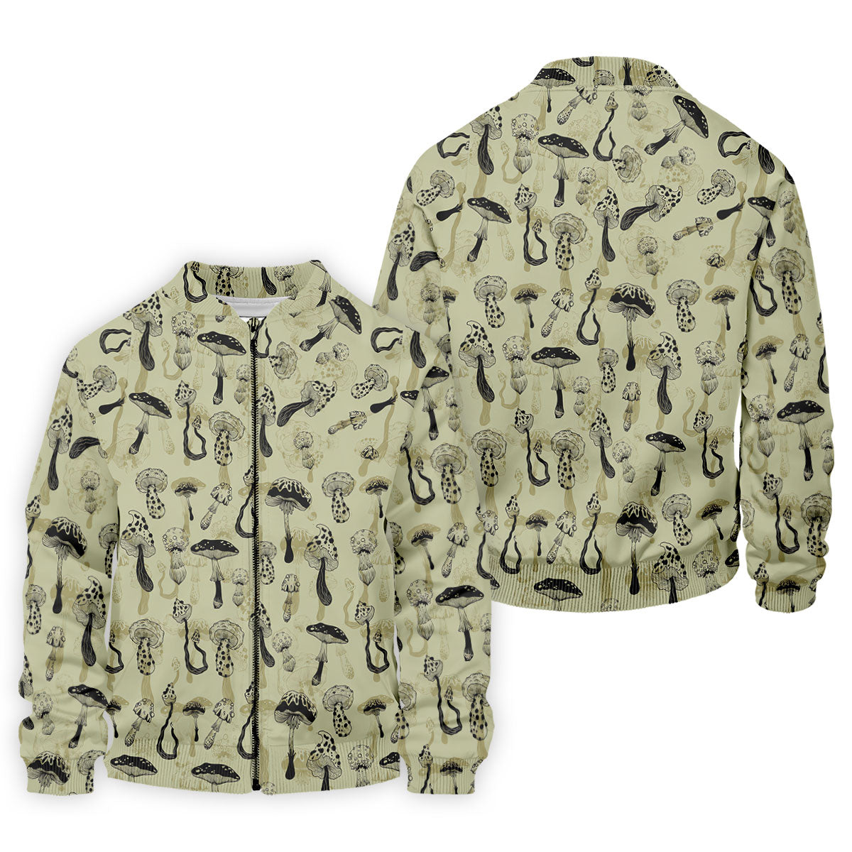 Mushroom Pattern Hand-drawn Art Hawaiian Golf Shirt, Men's Golf Shirt, Polo Shirts For Men