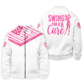 Swing For A Cure Pink Flag Breast Cancer Polo Shirt, Men's Golf Shirt, Printed Golf Shirts
