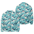 Animated Shark Hawaiian Golf Shirt, Men's Funny Golf Shirts, Golf Shirts For Men