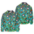 Teal Tropical Cocktail Parrot Pattern Golf Polo Shirt, Men's Golf Shirt, Golf Polo Shirts For Men