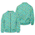 Tropical Vibe Hawaiian Pattern Turquoise Golf Shirt, Golf Tops For Men, Golf Gift For Men