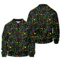 Black Neon Paint Splatter Golf Shirt, Men's Golf Shirt, Golf Apparel For Men