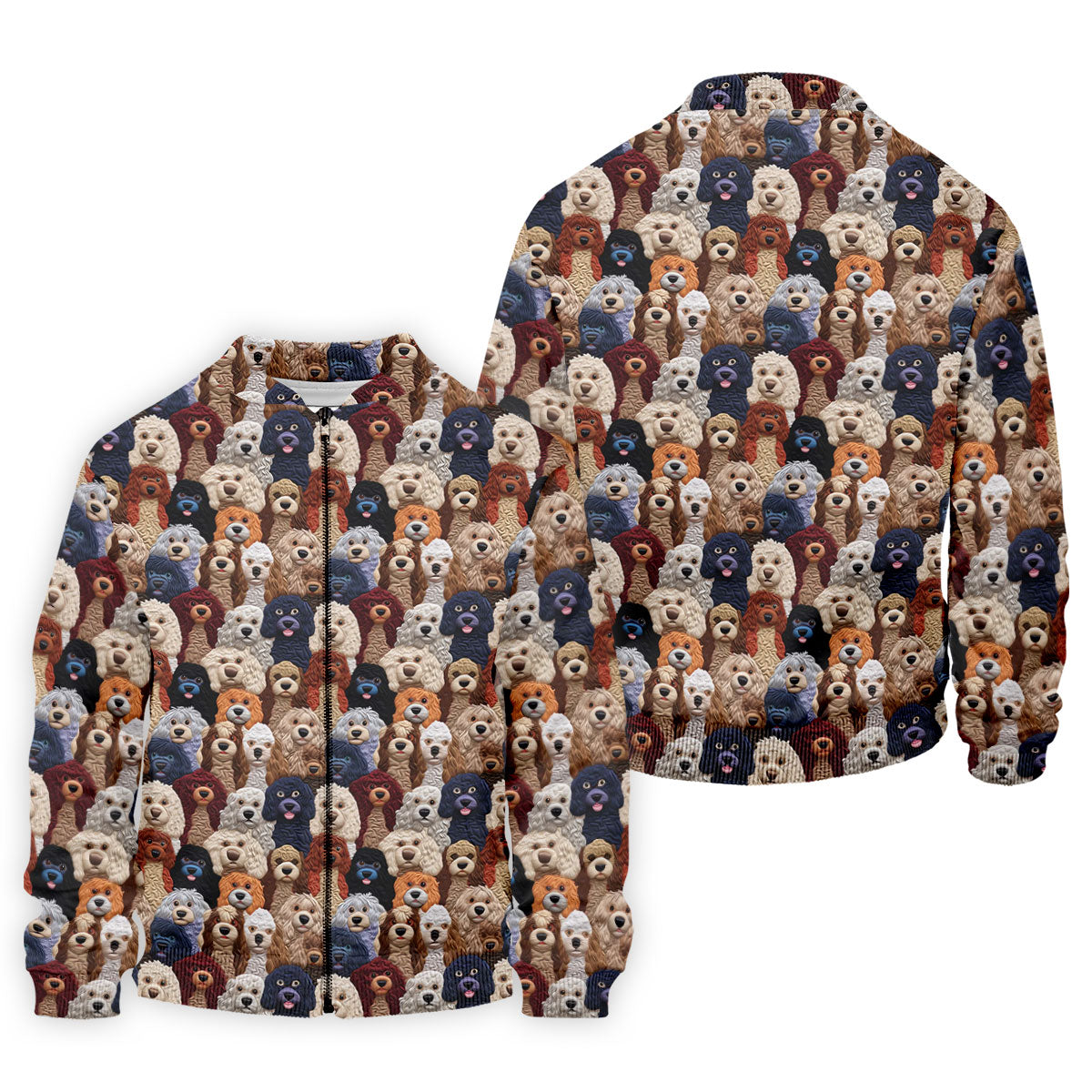 Cartoon Poodle Dog Men's Golf Polo Shirts, Gifts For Dog Lovers, Polo Shirts For Men