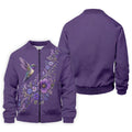 Cancer Awareness Purple Ribbon Floral Polo Shirt, Mens Golf Polo, Golf Shirts For Men