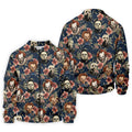 Gothic Floral Clown Doll Mask Hawaiian Polo, Golf Shirt For Men