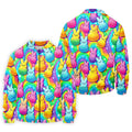 Colorful Easter Peeps Rainbow Pattern Golf Shirts For Men, Cute Golf Outfit, Polo Shirts For Men