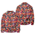 Tropical Corgi Floral Pattern Hawaiian Golf Polo, Golf Tops For Men, Golfing Apparel