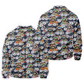 Cool Raccoons in Rainbow Sunglasses Hawaiian Golf Polo, Golf Tops For Men, Golfing Apparel