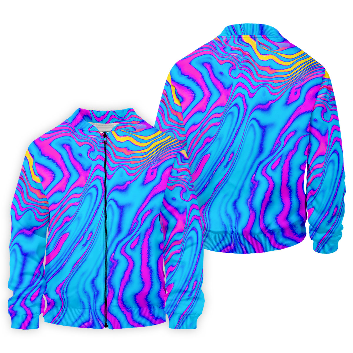 Neon Psychedelic Zebra Pattern Vintage Hawaiian Golf Shirt, Men's Golf Shirt, Polo Shirts For Men