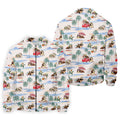 Beach Vacation Shih Tzu Print Hawaiian Golf Polo, Golf Tops For Men, Golfing Apparel