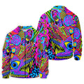 Neon Psychedelic Abstract Eye Pattern Golf Shirt, Mens Golf Polo, Printed Golf Shirts, Golf Polo Shirts For Men
