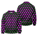 3D Effect Circular Pattern Purple Golf Shirt, Cool Golf Outfit, Men's Funny Golf Shirts, Polo Shirts For Men
