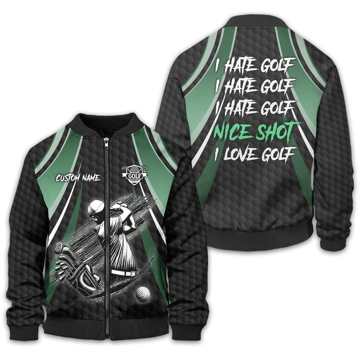 I Hate Golf Custom Men's Golf Polo Shirt, Funny Golf Shirt, Gift For Golfer