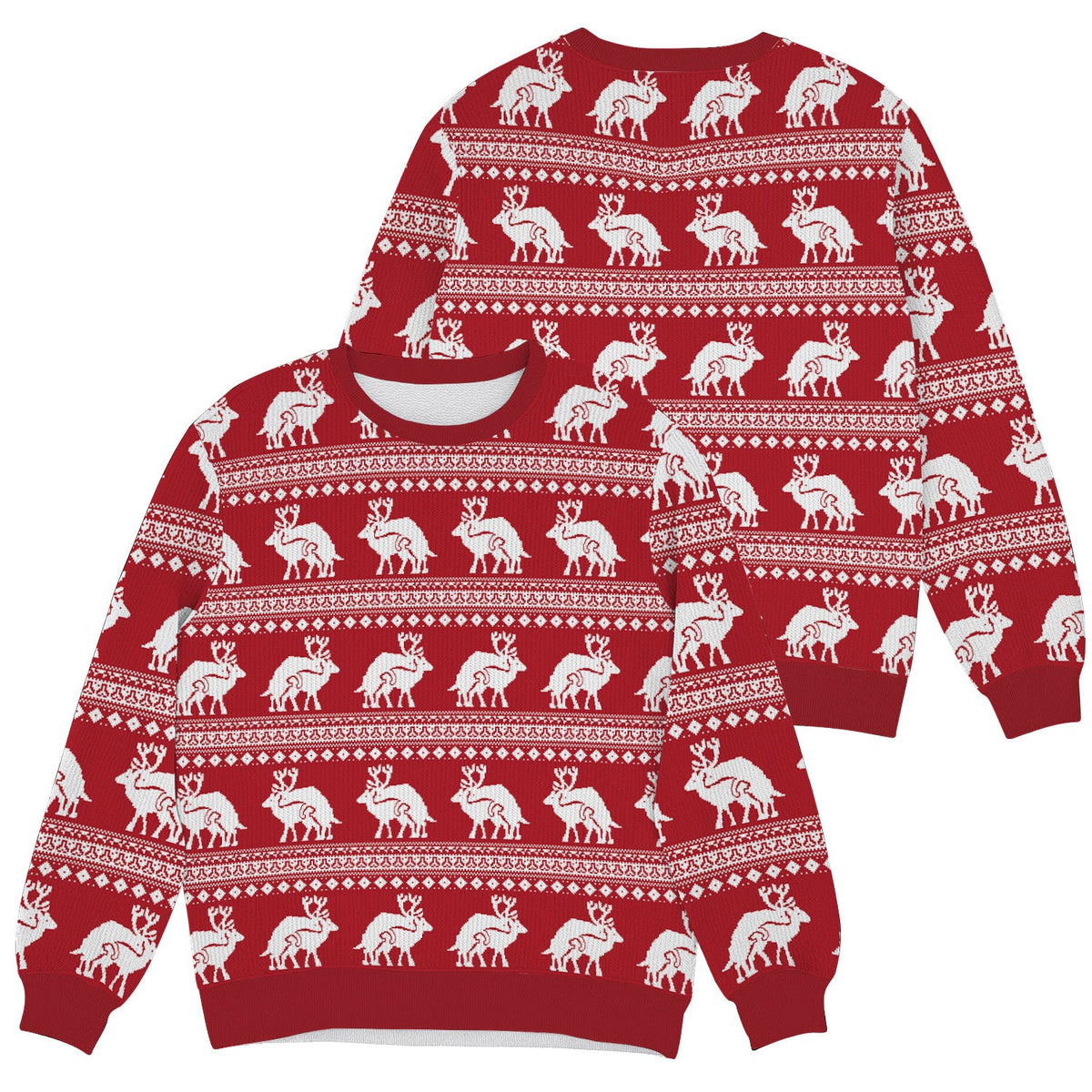 Reindeer Humping Seamless Pattern Golf Shirt, Golf Ugly Sweater, Christmas Golf Shirt, Golf Sweater