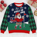Ho Ho Hole In One Funny Santa Christmas Ugly Sweater, Golf Ugly Christmas Sweater, Christmas Golf Shirt