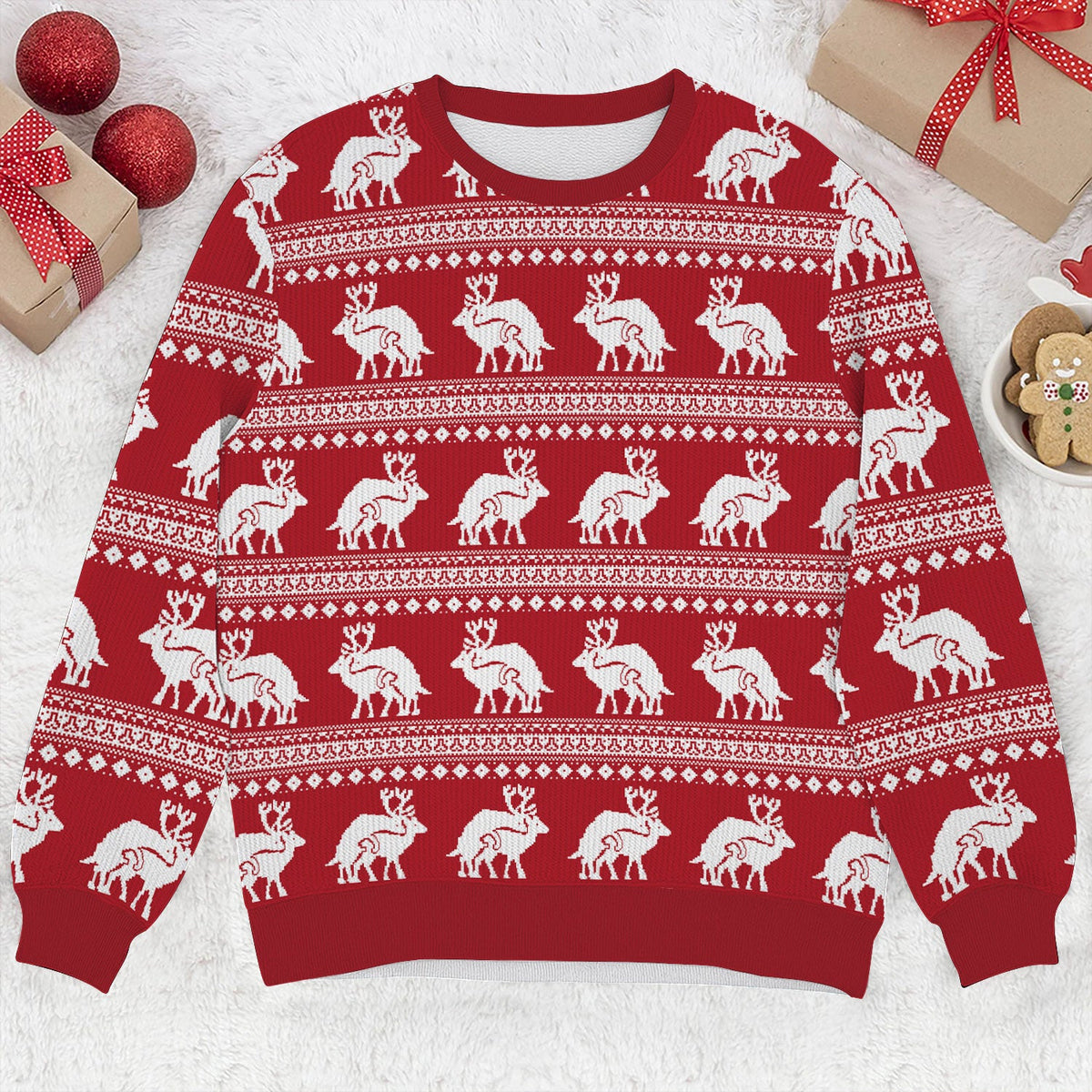 Reindeer Humping Seamless Pattern Golf Shirt, Golf Ugly Sweater, Christmas Golf Shirt, Golf Sweater