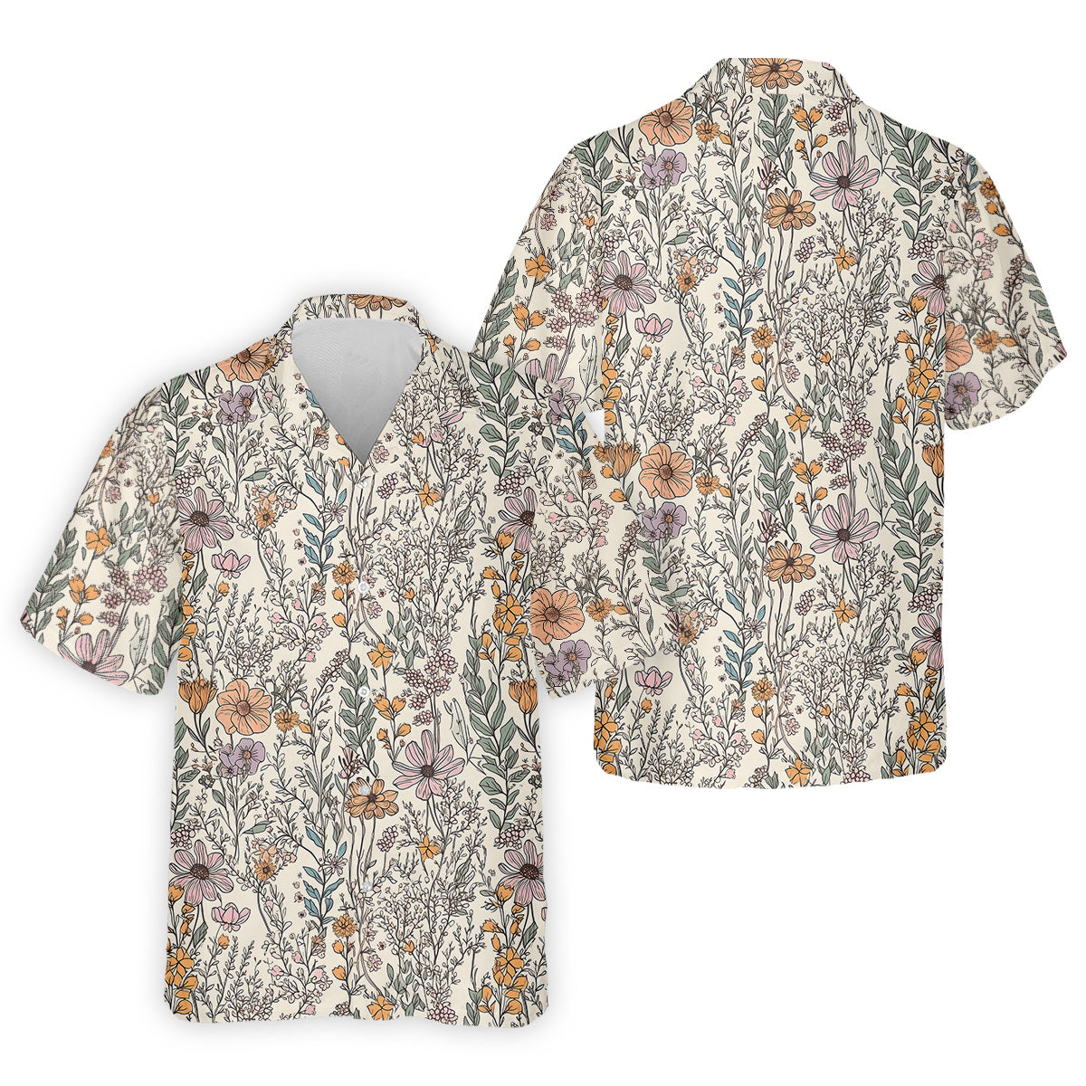 Foliage Floral Golf Tops For Men, Gifts For Golf Lovers, Polo Shirts For Men, Golfing Apparel