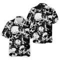 Skulls Splatter Black Grunge Mens Golf Polo Shirts, Cool Golf Gift, Golfing Apparel, Polo For Men