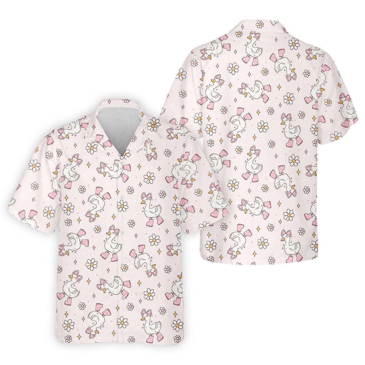 Silly Goose Seamless Pattern Pink Golf Shirt, Cute Golf Outfit, Golf Gift For Men, Golfing Apparel
