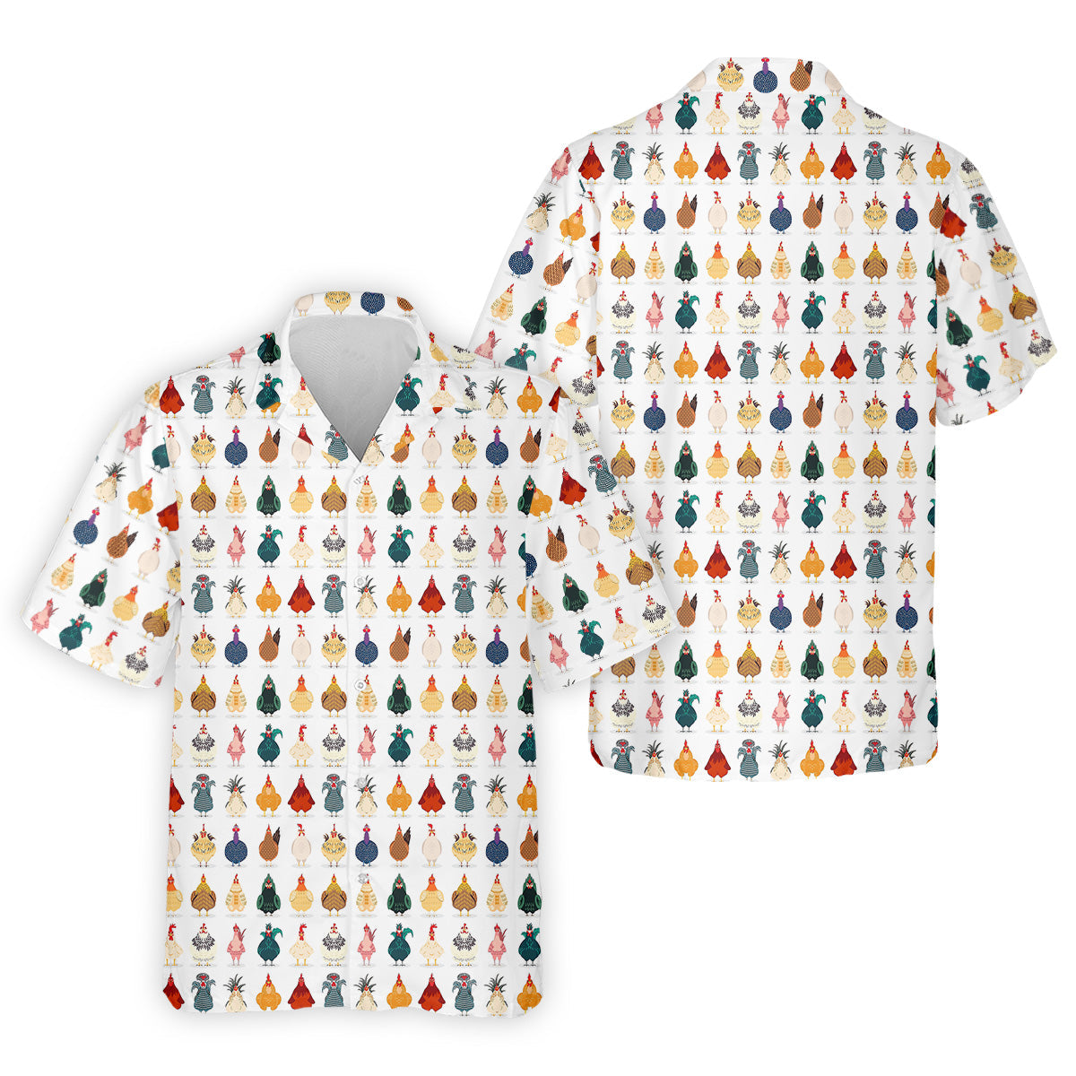 Whimsical Chicken Fun Golf Shirts For Men, Cute Golf Outfit, Polo Shirts For Men, Golfing Apparel