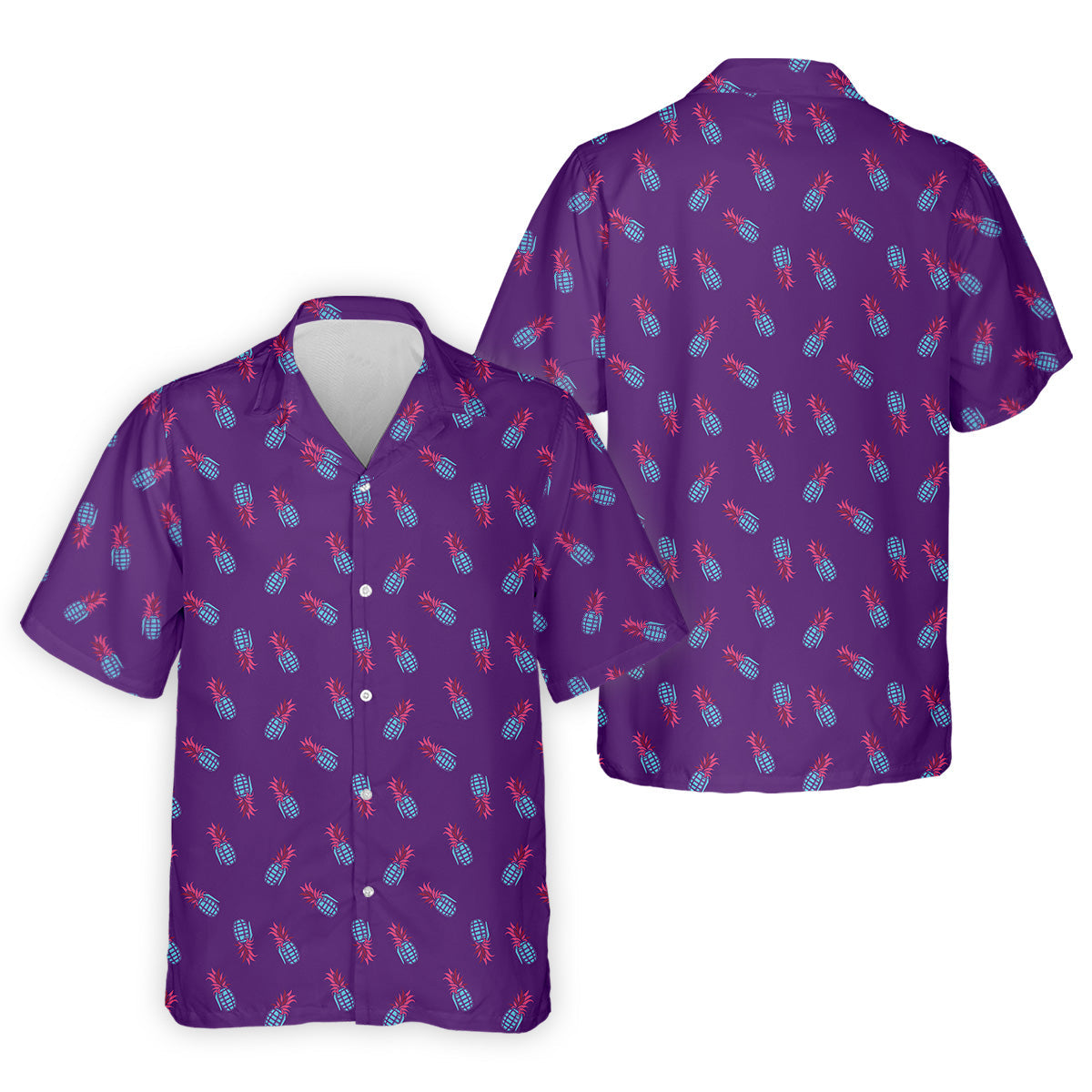 Pineapple Grenade Purple Golf Tops For Men, Men Polo, Golf Gift For Men, Golfing Apparel