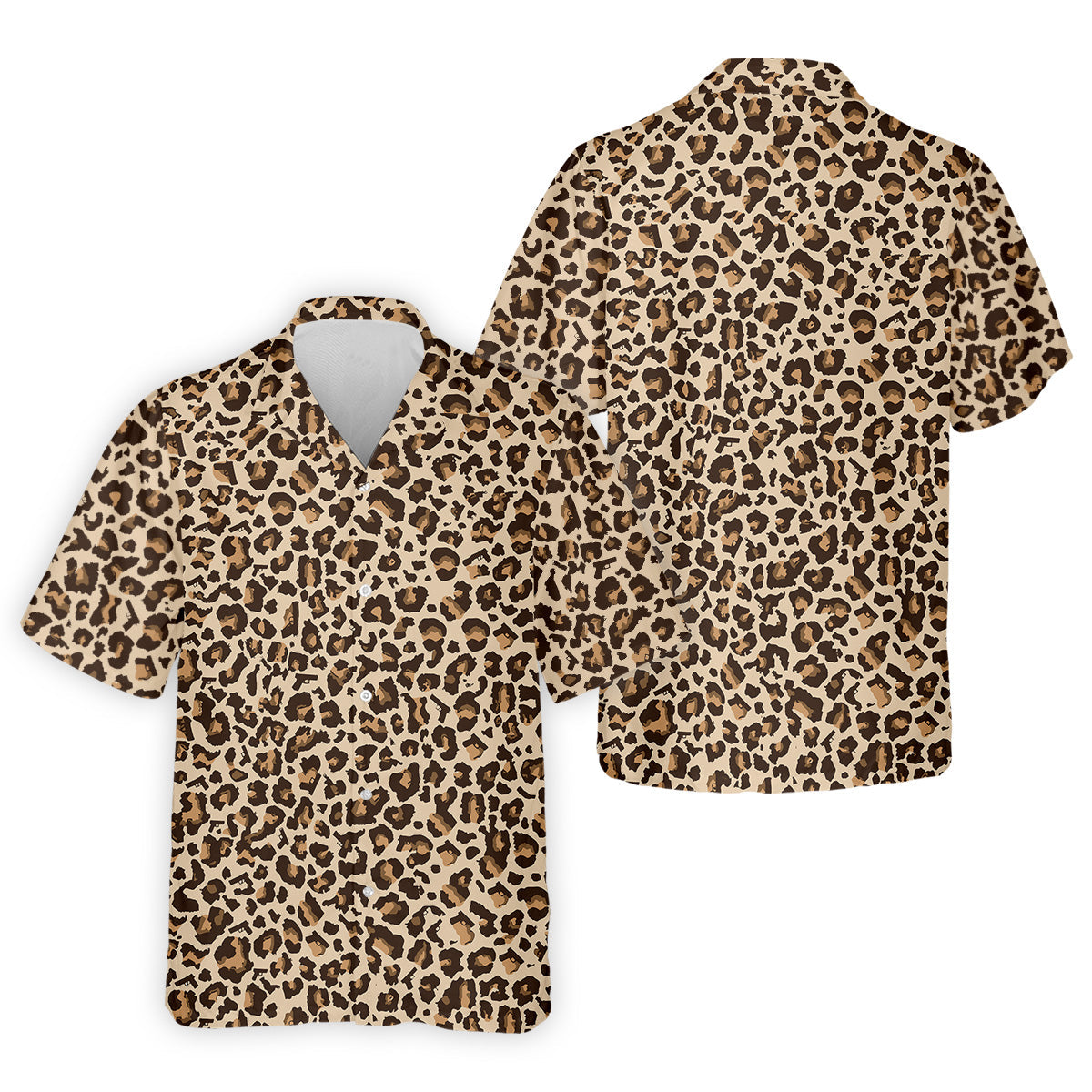 Brown Leopard Golf Tops For Men, Golf Gift For Men, Golf Shirts For Men, Golfing Apparel