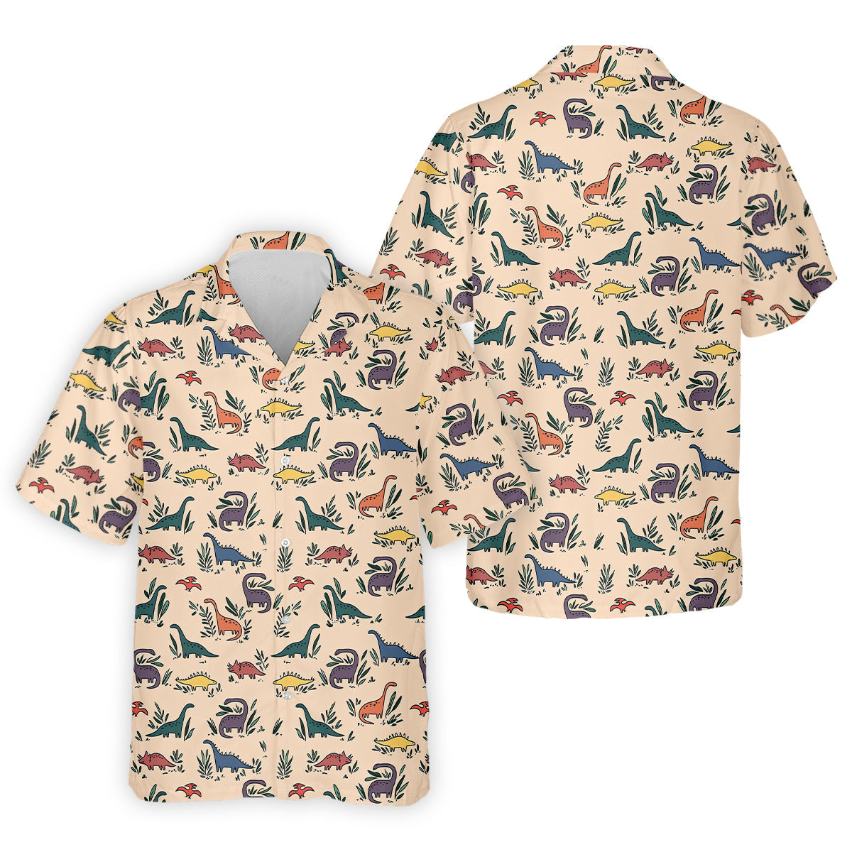 Dinosaur Hawaiian Shirt, Seamless Pattern Golf Tops For Men, Golf Polo Shirt, Golfing Apparel