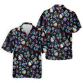 Funny Neon Cat Alien Mushroom Golf Tops For Men, Polo Shirts For Men, Golfing Apparel
