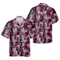 Tropical Flamingo Purple Golf Shirt, Golf Tops For Men, Polo Shirts For Men, Golfing Apparel