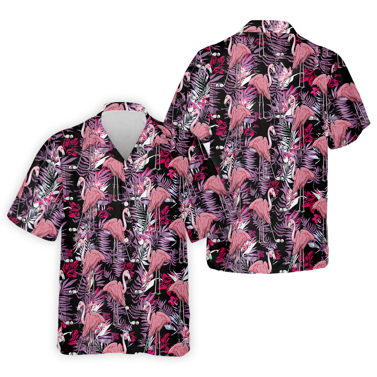 Tropical Flamingo Purple Golf Shirt, Golf Tops For Men, Polo Shirts For Men, Golfing Apparel