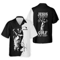 Jesus Is My Savior Golf Is My Therapy Christian Golf Shirt, Black And White Golf Polo, Polo Shirts For Men