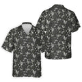 Dinosaur Golf Shirt, Funny Skeleton Patterned Golf Polos, Long Sleeve Golf Shirts, Men Golf Polo