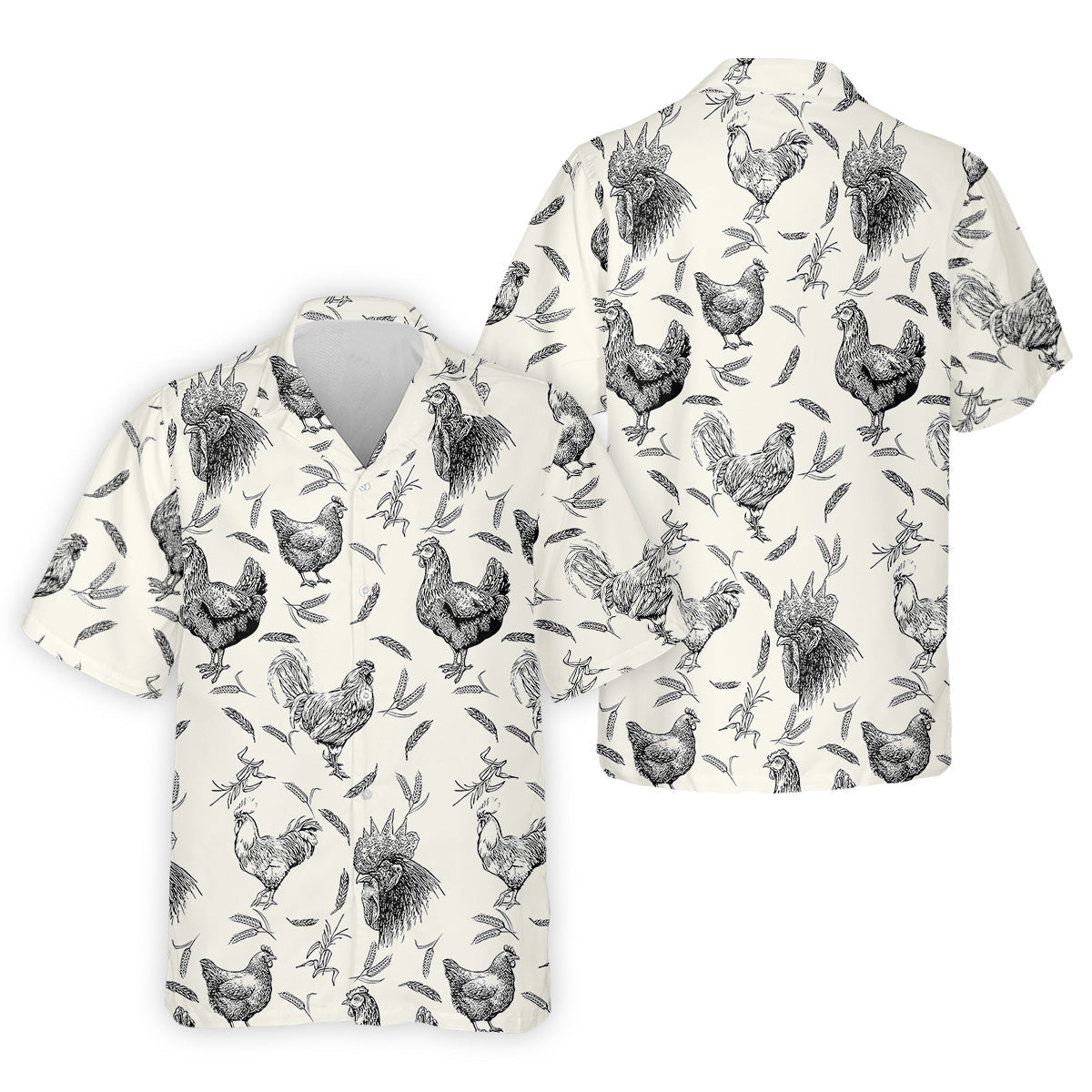 Chicken Rooster Golf Tops For Men, Gift For Chicken Lover, Fun Golf Shirts For Men, Polo Shirts For Men