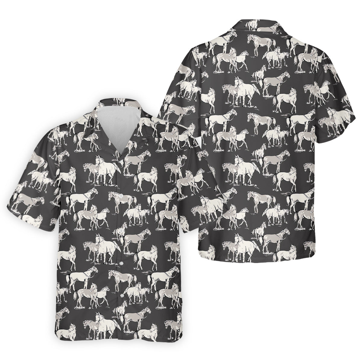 Wild Horse Seamless Pattern Golf Tops For Men, Hawaiian Golf Shirts, Polo For Men