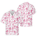 White And Pink Flamingo Tropical Men Polo, Polo Shirts For Men, Golf Gift For Men, Golfing Apparel