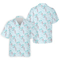 Tropical Flamingo Blue Golf Shirt, Short Sleeve Button Down, Men Polo, Golf Gift For Men