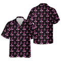 Flamingo Tropical Pink And Black Golf Tops For Men, Golf Gift For Men, Golf Shirts For Men