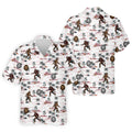 White Funny Sasquatch Tropical Golf Shirts, Fun Men's Golf Polos, Hawaiian Golf Shirts, Golfing Apparel