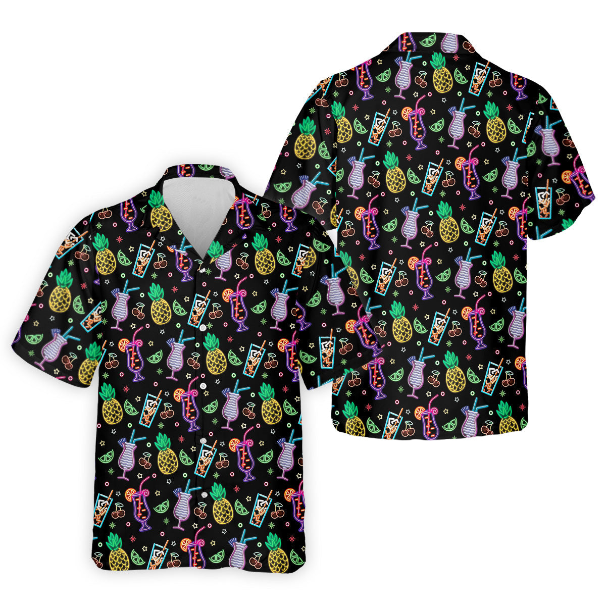 Pineapple Cocktail Tropical Golf Shirts, Hawaiian Golf Polo, Golf Gift For Men, Golf Shirts For Men