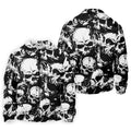 Skulls Splatter Black Grunge Mens Golf Polo Shirts, Cool Golf Gift, Golfing Apparel, Polo For Men