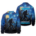 Not All Who Wander Are Lost Starry Night Shirt, Sasquatch Golf Shirt, Golf Tops For Men, Golf Gift For Men