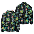 Tropical Floral Pattern Disc Golf Shirt, Black Golf Shirt, Polo Shirts For Men, Golf Gift For Men