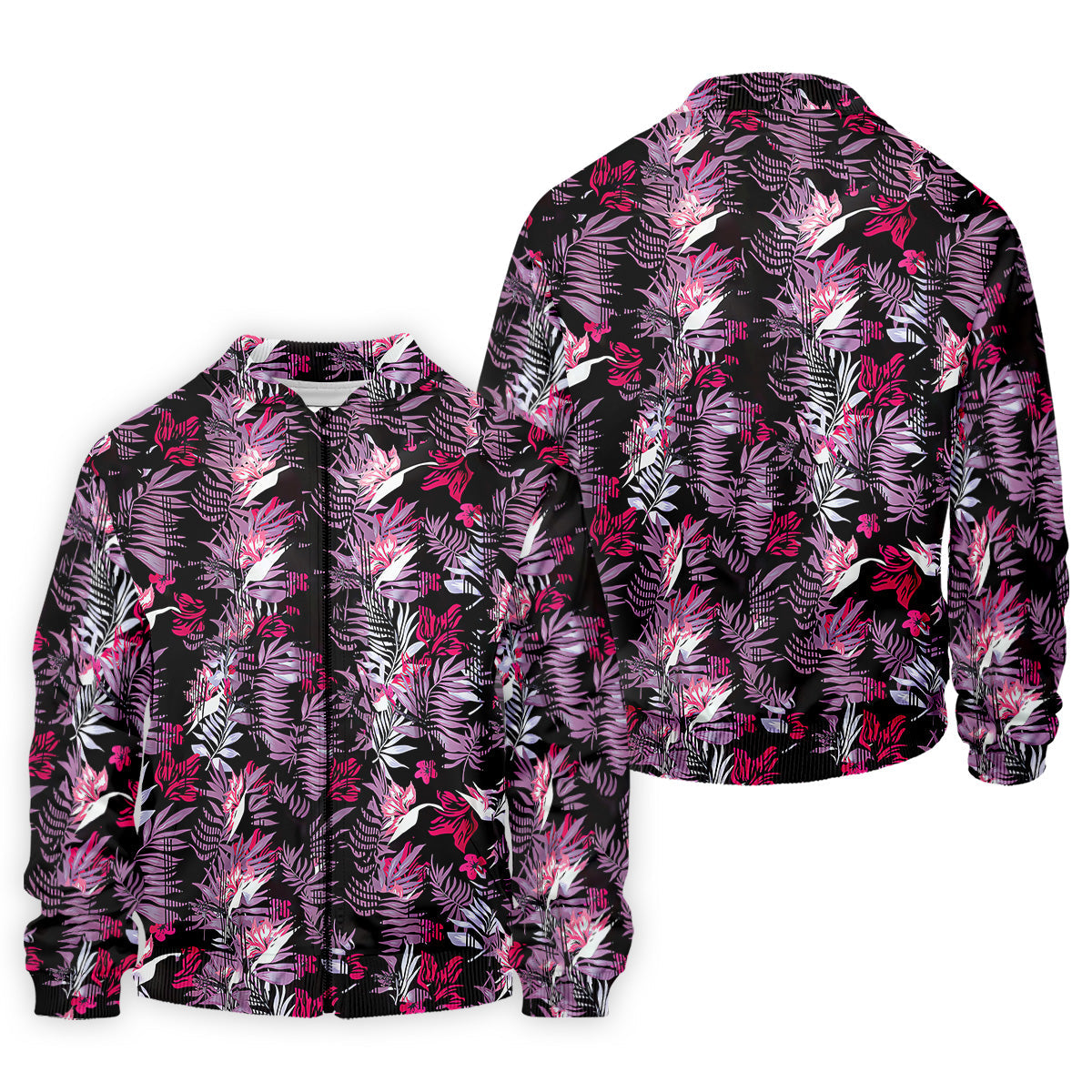 Purple And Black Tropical Golf Shirts, Golf Tops For Men, Polo Shirts For Men, Golfing Apparel