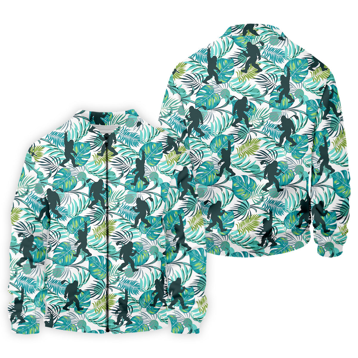 Tropical Green Bigfoot Golf Shirt, Golf Tops For Men, Custom Golf Polos, Golf Gift For Men