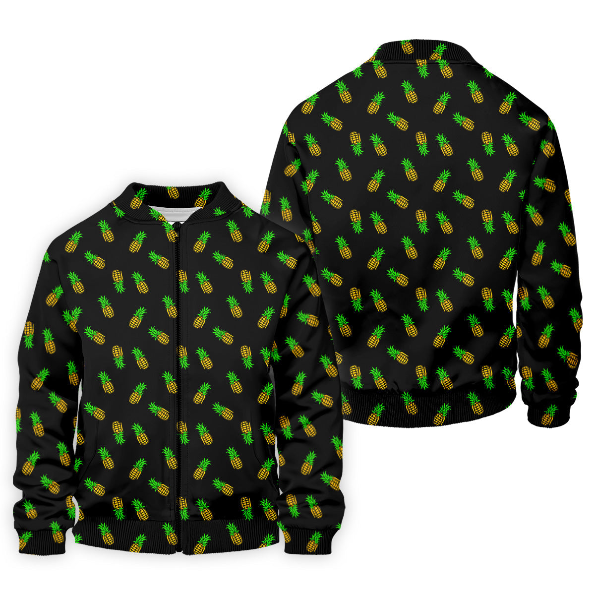 Pineapple Grenade Black And Yellow Golf Tops For Men, Men Polo, Golf Gift For Men, Golfing Apparel