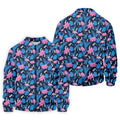 Flamingo Pink Pink And Blue Tropical Golf Shirts, Polo Shirts For Men, Golf Gift For Men, Golfing Apparel