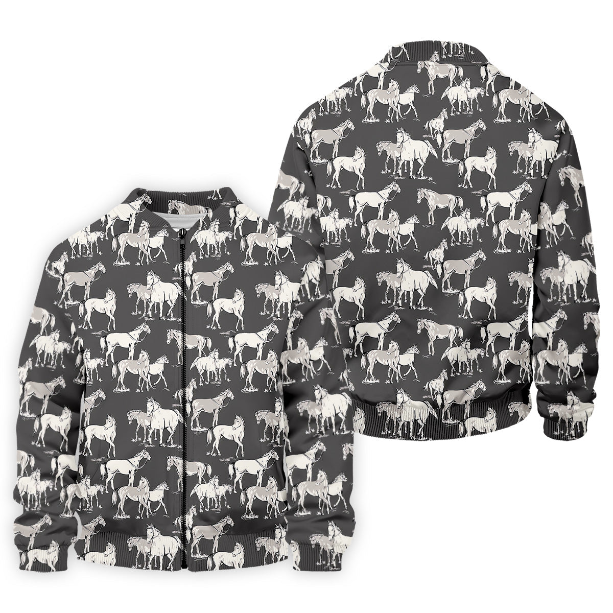 Wild Horse Seamless Pattern Golf Tops For Men, Hawaiian Golf Shirts, Polo For Men