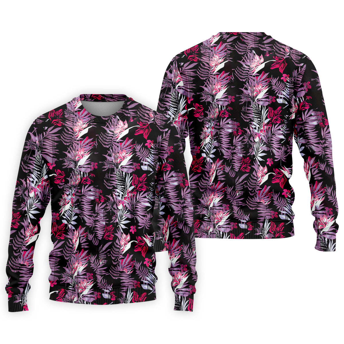 Purple And Black Tropical Golf Shirts, Golf Tops For Men, Polo Shirts For Men, Golfing Apparel