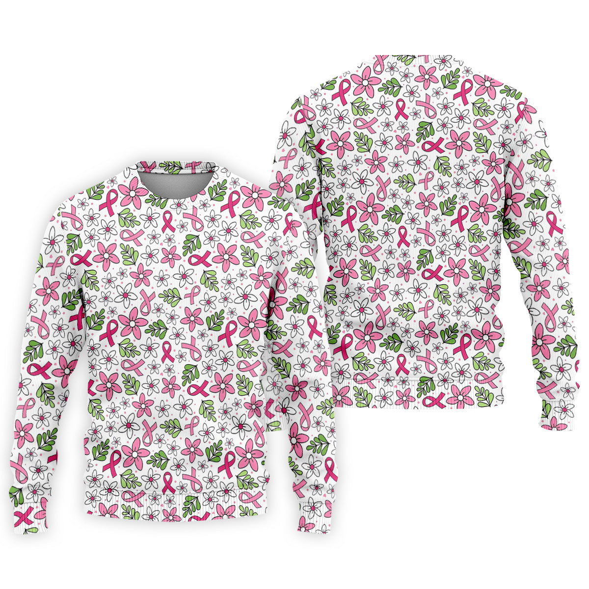 Breast Cancer Awareness Ribbon Flower Men Shirt, Cancer Awareness Shirt, Polo Shirts For Men