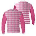 White And Pink Argyle Pattern Men Polo, Polo Shirts For Men, Golf Gift For Men, Golfing Apparel